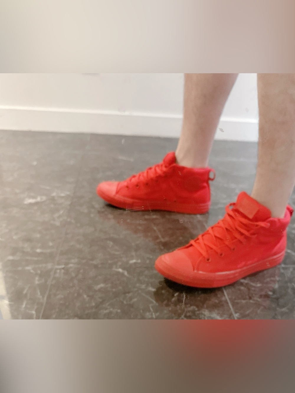Men’s Classic Red High-Top Sneakers.